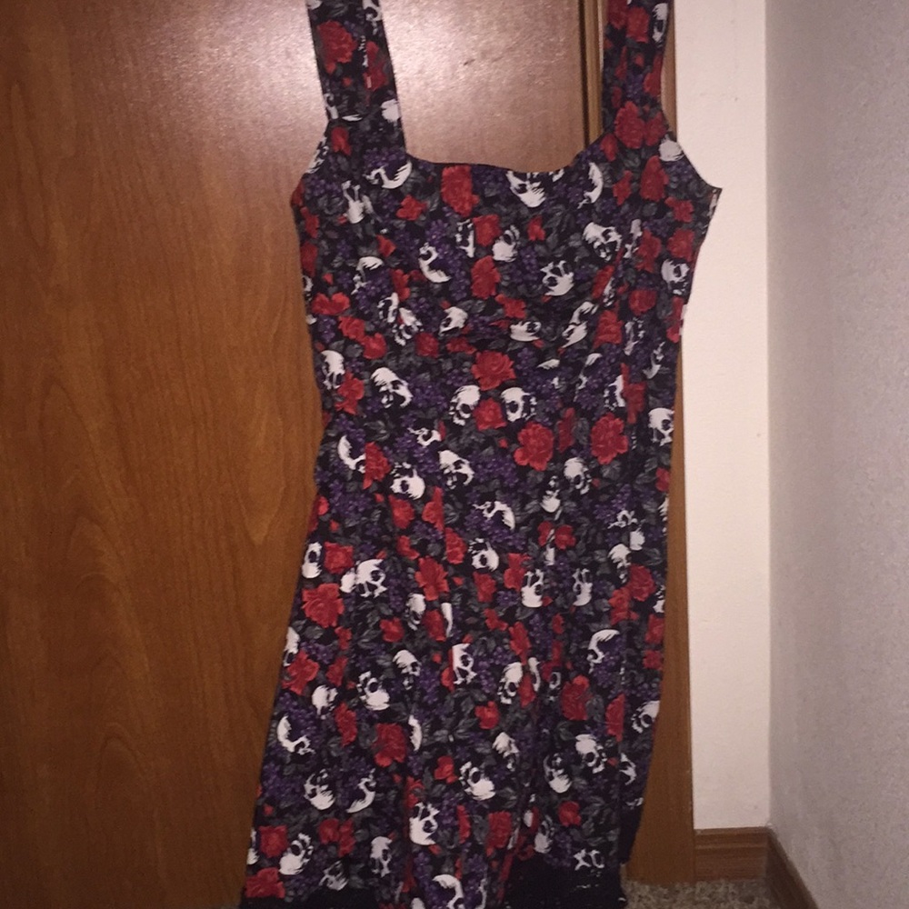 Purple & red skull rose dress